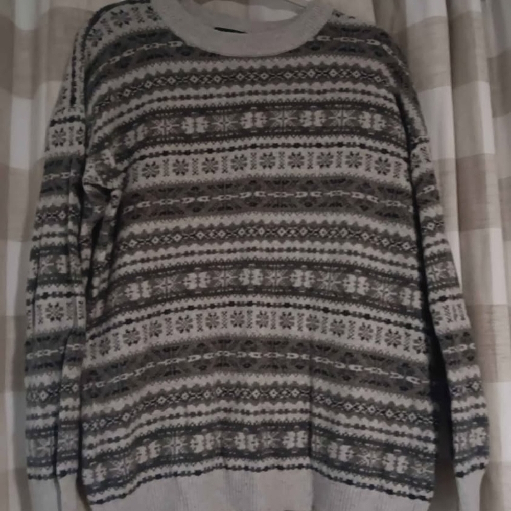 Ralph Lauren Men's Patterned Crewneck Sweater in Gray and Black